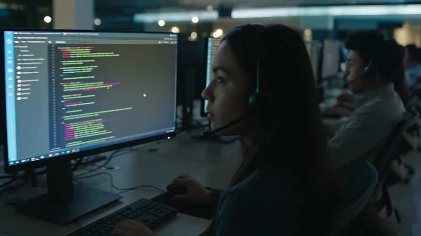 Illustrative software development scene